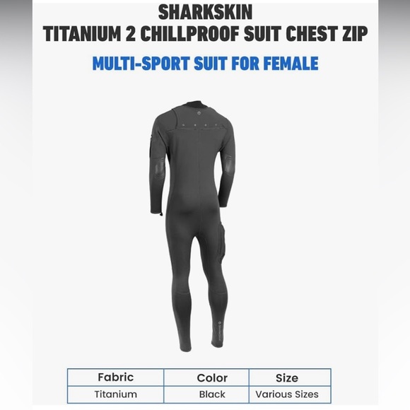 Sharkskin Titanium 2 Multi Sport Suit Chillproof Chest Zip Suit US 14